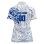 Personalized North Melbourne Kangaroos Polynesian Women Polo Shirt Tribal Chest and Sleeve Tattoo Heritage Warrior