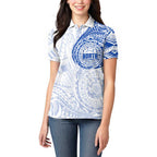 Personalized North Melbourne Kangaroos Polynesian Women Polo Shirt Tribal Chest and Sleeve Tattoo Heritage Warrior