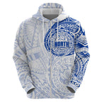 Personalized North Melbourne Kangaroos Polynesian Zip Hoodie Tribal Chest and Sleeve Tattoo Heritage Warrior