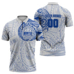 Personalized North Melbourne Kangaroos Polynesian Zipper Polo Shirt Tribal Chest and Sleeve Tattoo Heritage Warrior