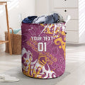 Personalized Brisbane Broncos Rugby Laundry Basket Urban Street Graffiti Style - Distressed Splatter Elements