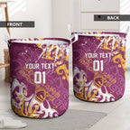 Personalized Brisbane Broncos Rugby Laundry Basket Urban Street Graffiti Style - Distressed Splatter Elements
