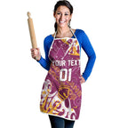 Personalized Brisbane Broncos Rugby Apron Urban Street Graffiti Style - Distressed Splatter Elements