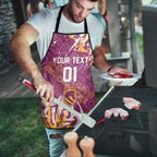 Personalized Brisbane Broncos Rugby Apron Urban Street Graffiti Style - Distressed Splatter Elements