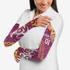 Personalized Brisbane Broncos Rugby Arm Sleeves Urban Street Graffiti Style - Distressed Splatter Elements