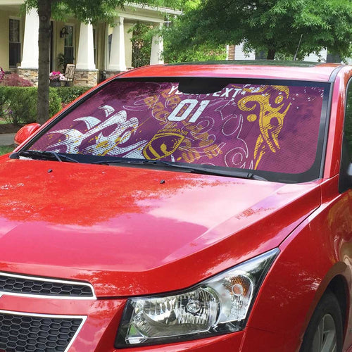 Personalized Brisbane Broncos Rugby Auto Sun Shade Urban Street Graffiti Style - Distressed Splatter Elements