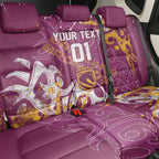Personalized Brisbane Broncos Rugby Back Car Seat Cover Urban Street Graffiti Style - Distressed Splatter Elements