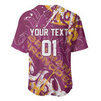 Personalized Brisbane Broncos Rugby Baseball Jersey Urban Street Graffiti Style - Distressed Splatter Elements