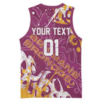 Personalized Brisbane Broncos Rugby Basketball Jersey Urban Street Graffiti Style - Distressed Splatter Elements