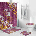 Personalized Brisbane Broncos Rugby Bathroom Set Urban Street Graffiti Style - Distressed Splatter Elements