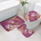 Personalized Brisbane Broncos Rugby Bathroom Set Urban Street Graffiti Style - Distressed Splatter Elements
