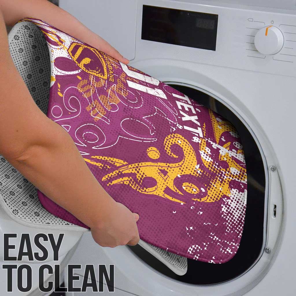 Personalized Brisbane Broncos Rugby Bathroom Set Urban Street Graffiti Style - Distressed Splatter Elements