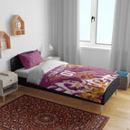 Personalized Brisbane Broncos Rugby Bedding Set Urban Street Graffiti Style - Distressed Splatter Elements