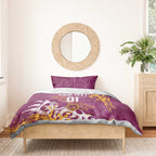 Personalized Brisbane Broncos Rugby Bedding Set Urban Street Graffiti Style - Distressed Splatter Elements