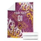 Personalized Brisbane Broncos Rugby Blanket Urban Street Graffiti Style - Distressed Splatter Elements