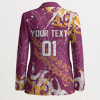 Personalized Brisbane Broncos Rugby Blazer Urban Street Graffiti Style - Distressed Splatter Elements