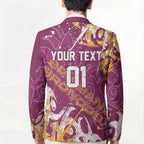 Personalized Brisbane Broncos Rugby Blazer Urban Street Graffiti Style - Distressed Splatter Elements