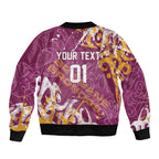Personalized Brisbane Broncos Rugby Bomber Jacket Urban Street Graffiti Style - Distressed Splatter Elements