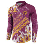Personalized Brisbane Broncos Rugby Button Sweatshirt Urban Street Graffiti Style - Distressed Splatter Elements