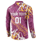 Personalized Brisbane Broncos Rugby Button Sweatshirt Urban Street Graffiti Style - Distressed Splatter Elements