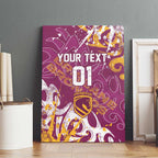 Personalized Brisbane Broncos Rugby Canvas Wall Art Urban Street Graffiti Style - Distressed Splatter Elements