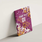 Personalized Brisbane Broncos Rugby Canvas Wall Art Urban Street Graffiti Style - Distressed Splatter Elements
