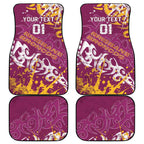 Personalized Brisbane Broncos Rugby Car Mats Urban Street Graffiti Style - Distressed Splatter Elements