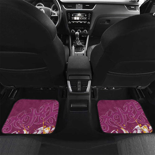 Personalized Brisbane Broncos Rugby Car Mats Urban Street Graffiti Style - Distressed Splatter Elements