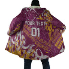Personalized Brisbane Broncos Rugby Cloak Urban Street Graffiti Style - Distressed Splatter Elements