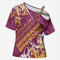 Personalized Brisbane Broncos Rugby Cross Shoulder Shirt Urban Street Graffiti Style - Distressed Splatter Elements