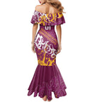 Personalized Brisbane Broncos Rugby Family Matching Mermaid Dress and Hawaiian Shirt Urban Street Graffiti Style - Distressed Splatter Elements