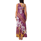 Personalized Brisbane Broncos Rugby Family Matching Tank Maxi Dress and Hawaiian Shirt Urban Street Graffiti Style - Distressed Splatter Elements