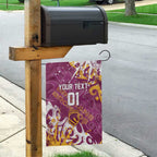 Personalized Brisbane Broncos Rugby Garden Flag Urban Street Graffiti Style - Distressed Splatter Elements
