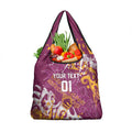 Personalized Brisbane Broncos Rugby Grocery Bag Urban Street Graffiti Style - Distressed Splatter Elements