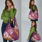 Personalized Brisbane Broncos Rugby Grocery Bag Urban Street Graffiti Style - Distressed Splatter Elements