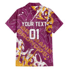 Personalized Brisbane Broncos Rugby Hawaiian Shirt Urban Street Graffiti Style - Distressed Splatter Elements
