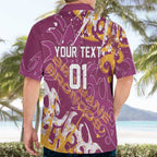 Personalized Brisbane Broncos Rugby Hawaiian Shirt Urban Street Graffiti Style - Distressed Splatter Elements