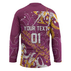 Personalized Brisbane Broncos Rugby Hockey Jersey Urban Street Graffiti Style - Distressed Splatter Elements