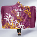 Personalized Brisbane Broncos Rugby Hooded Blanket Urban Street Graffiti Style - Distressed Splatter Elements