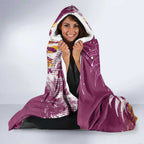 Personalized Brisbane Broncos Rugby Hooded Blanket Urban Street Graffiti Style - Distressed Splatter Elements