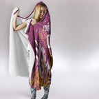 Personalized Brisbane Broncos Rugby Hooded Blanket Urban Street Graffiti Style - Distressed Splatter Elements