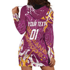 Personalized Brisbane Broncos Rugby Hoodie Dress Urban Street Graffiti Style - Distressed Splatter Elements