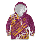 Personalized Brisbane Broncos Rugby Kid Hoodie Urban Street Graffiti Style - Distressed Splatter Elements
