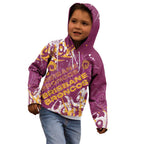 Personalized Brisbane Broncos Rugby Kid Hoodie Urban Street Graffiti Style - Distressed Splatter Elements
