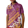 Personalized Brisbane Broncos Rugby Kid Polo Shirt Urban Street Graffiti Style - Distressed Splatter Elements
