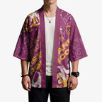Personalized Brisbane Broncos Rugby Kimono Urban Street Graffiti Style - Distressed Splatter Elements