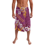 Personalized Brisbane Broncos Rugby Lavalava Urban Street Graffiti Style - Distressed Splatter Elements