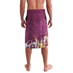 Personalized Brisbane Broncos Rugby Lavalava Urban Street Graffiti Style - Distressed Splatter Elements