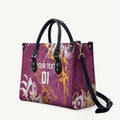 Personalized Brisbane Broncos Rugby Leather Bag Urban Street Graffiti Style - Distressed Splatter Elements