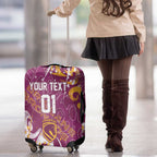 Personalized Brisbane Broncos Rugby Luggage Cover Urban Street Graffiti Style - Distressed Splatter Elements